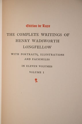 Edition Deluxe The Complete Writings of Henry Wadsworth Longfellow / The Divine Comedy / Dante's Inferno, Purgatory, Paradise.