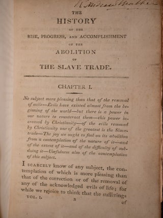 The History of the Rise, Progress, and Accomplishment of the Abolition of the African Slave-Trade by the British Parliament.