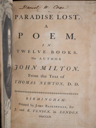 Paradise Lost and Regained A Poem in Twelve Books.