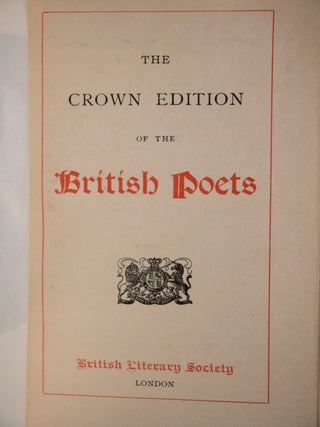 The Crown Edition of the British Poets Edmund Spenser The Faerie Queene