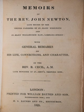 Memoirs of the Rev. John Newton / Amazing Grace