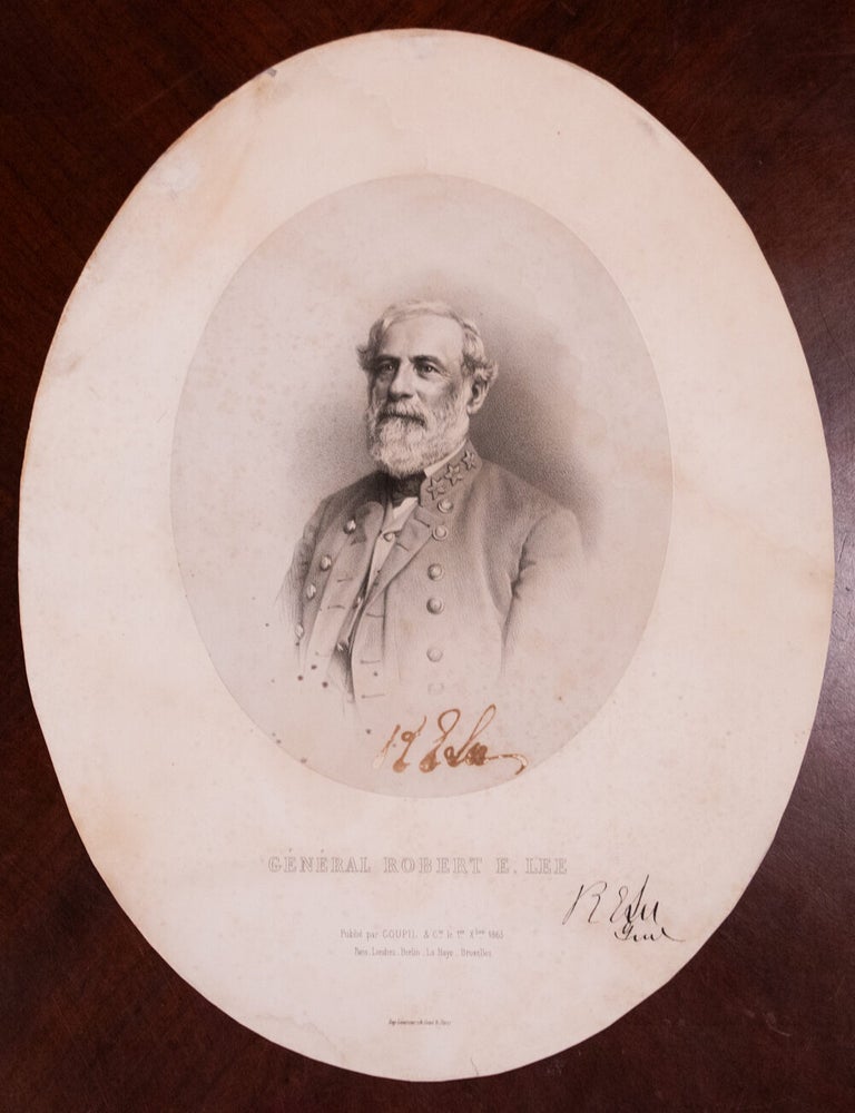Item #1086 Goupil & Cie Lithograph of General Robert E. Lee, Signed Twice (1863). Robert E. Lee.