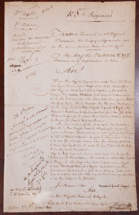 Item #1087 Napoleon Approves Sons Request For his 4x Battle Wounded Legion of Honor-Awarded...