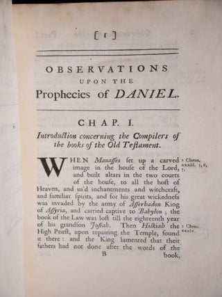 Observations Upon the Prophecies of Daniel, and the Apocalypse of St. John.
