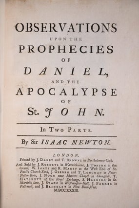Observations Upon the Prophecies of Daniel, and the Apocalypse of St. John.