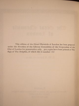 The Great Chronicle of London