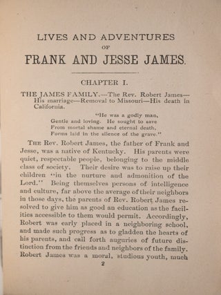 Illustrated Lives and Adventures of Frank and Jesse James and the Younger Brothers, The Noted Western Outlaws