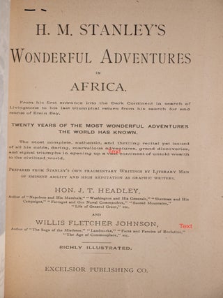 H.M. Stanley's Wonderful Adventures in Africa