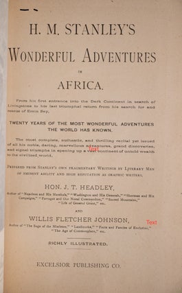 H.M. Stanley's Wonderful Adventures in Africa