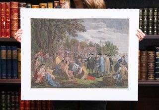 Item #1161 1775 Original Hand-Colored Engraving of William Penn's Treaty with the Indians...