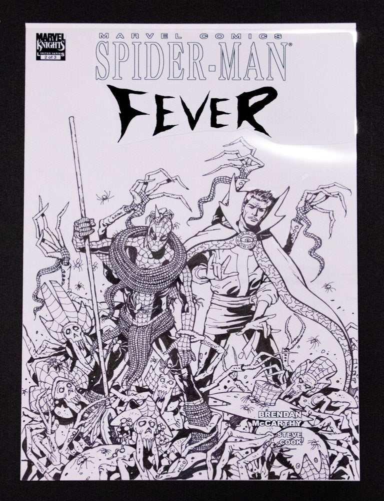 Item #1164 Brendan McCarthy Spider-Man: Fever #2 (2010) Original Published Cover Art, Hand-Colored Guide & Comic Trio. Brendan McCarthy.