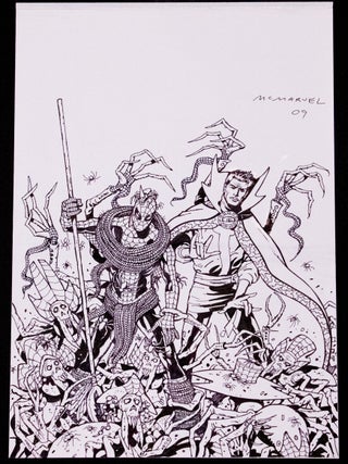 Brendan McCarthy Spider-Man: Fever #2 (2010) Original Published Cover Art, Hand-Colored Guide & Comic Trio