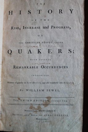 A History of the Christian People Called Quakers