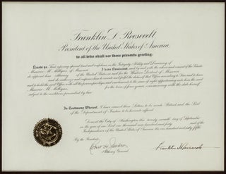 Franklin Roosevelt Signed Appointment as President