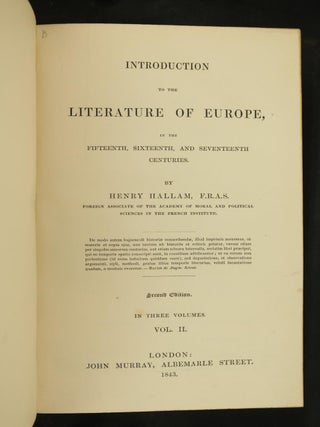 Introduction to the Literature of Europe