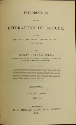 Introduction to the Literature of Europe