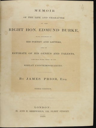 Memoir of the Life and Character of the Right Hon. Edmund Burke