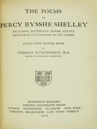 The Poems of Percy Bysshe Shelley