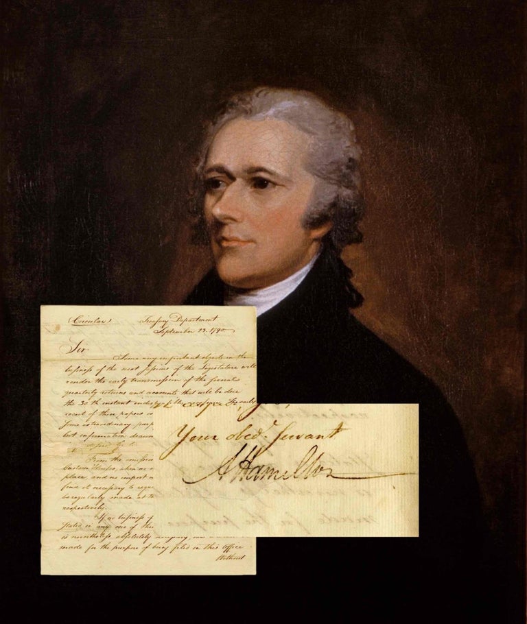 Item #204108946910 1790 Alexander Hamilton Handwritten Signed Letter "Some Very Important Objects" Alexander Hamilton.