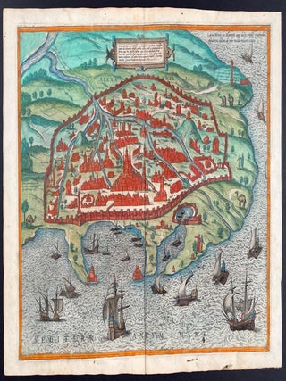 Item #204122456686 1575 View of Alexandria Egypt Color Engraving 20"x15" Georg Braun, Frans...