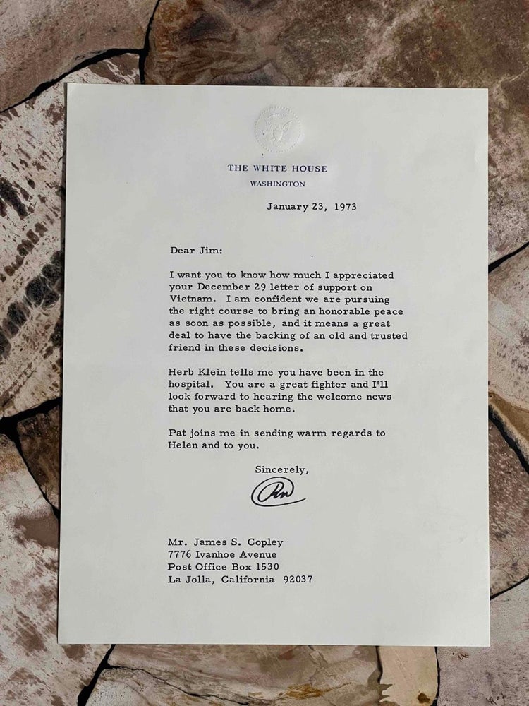 Item #285 Richard Nixon **Signed** Document "Letter of Support on Vietnam"