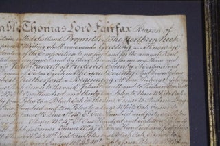 Thomas Lord Fairfax **SIGNED** Land Grant to Quaker John Fawcett