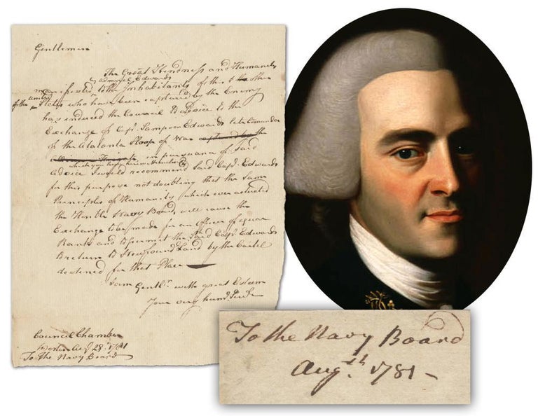 Item #294 John Hancock Docketed American Revolution Prisoner Exchange Letter