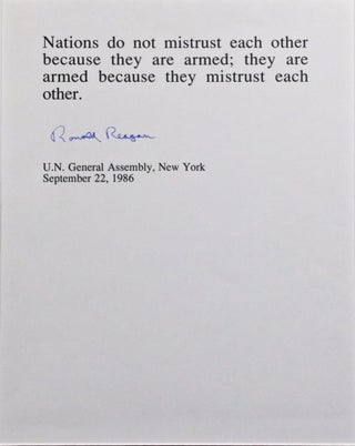 Ronald Reagan *SIGNED* "Mistrust" Between Nations U.N. General Assembly