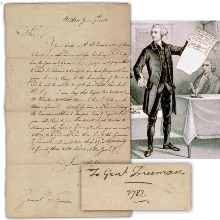 Item #330 John Hancock Docketed Letter to General Freeman Regarding Prisoners
