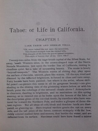 Tahoe: or Life in California, a Romance
