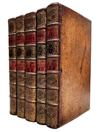 1765 Works of Francis Bacon Fine Leather Bindings Quarto 12" Tall Scarce Edition