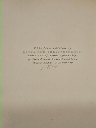 1927 Lotus and Chrysanthemum Chinese Japanese Poetry 1stED Limited Edition Rare