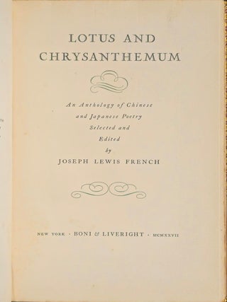 1927 Lotus and Chrysanthemum Chinese Japanese Poetry 1stED Limited Edition Rare