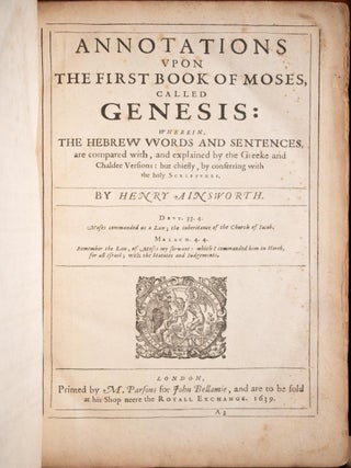 1639 Henry Ainsworth Annotations Spurgeon Recommended Folio 13.5" Tall Scarce
