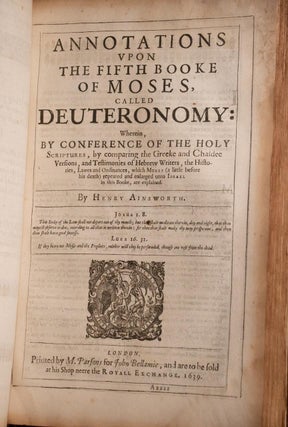 1639 Henry Ainsworth Annotations Spurgeon Recommended Folio 13.5" Tall Scarce
