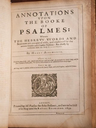 1639 Henry Ainsworth Annotations Spurgeon Recommended Folio 13.5" Tall Scarce