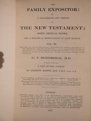 1840 The Family Expositor by Philip Doddridge Spurgeon Recommended Fine Leather
