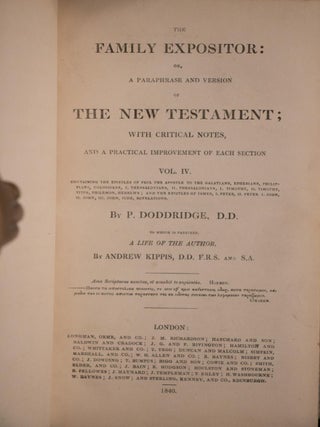 1840 The Family Expositor by Philip Doddridge Spurgeon Recommended Fine Leather