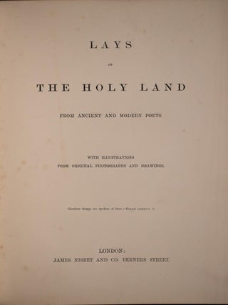 c.1870 Lays of the Holy Land Jerusalem Israel Fine Leather Binding Rare