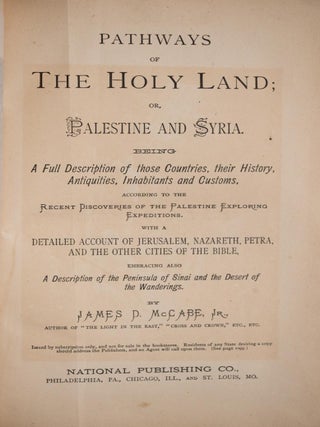 1875 Pathways of the Holy Land Jerusalem Israel Jesus God Fine Leather Binding