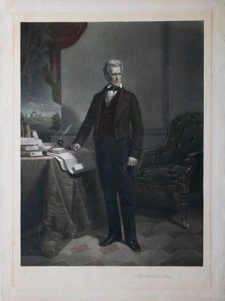 1860 Andrew Jackson Hand Colored Engraving DM Carter Engraved by Ritchie 32"x24"