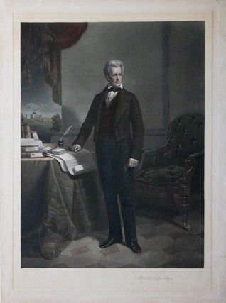 1860 Andrew Jackson Hand Colored Engraving DM Carter Engraved by Ritchie 32"x24"