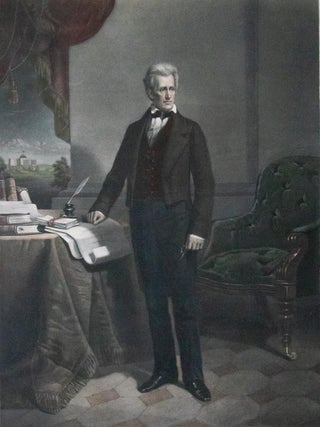 1860 Andrew Jackson Hand Colored Engraving DM Carter Engraved by Ritchie 32"x24"