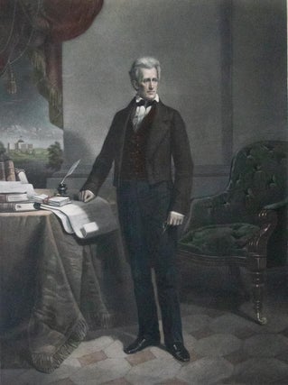 1860 Andrew Jackson Hand Colored Engraving DM Carter Engraved by Ritchie 32"x24"