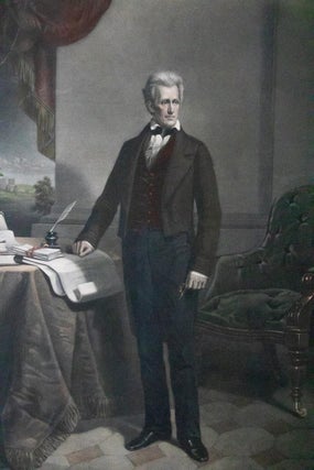 1860 Andrew Jackson Hand Colored Engraving DM Carter Engraved by Ritchie 32"x24"