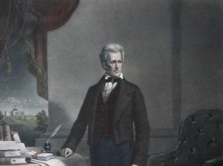 1860 Andrew Jackson Hand Colored Engraving DM Carter Engraved by Ritchie 32"x24"