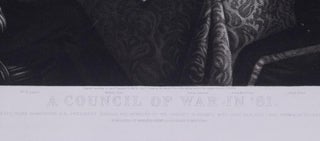 1861 Abraham Lincoln Civil War "A Council of War" Steel Engraving 26.5"x20"