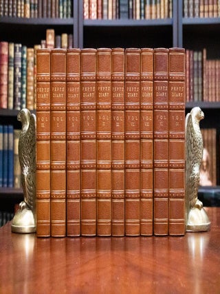 1912 The Diary of Samuel Pepys-10 Vols-Fold Outs Leather Bound by Bickers & Son