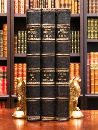 Item #558 1786 Matthew Henry Exposition on the Old New Testaments Massive Folios 17" Tall....