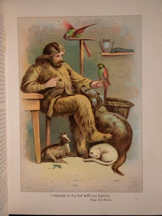 1880 Robinson Crusoe by Daniel Defoe Fine Binding Illustrated Color Plates Rare